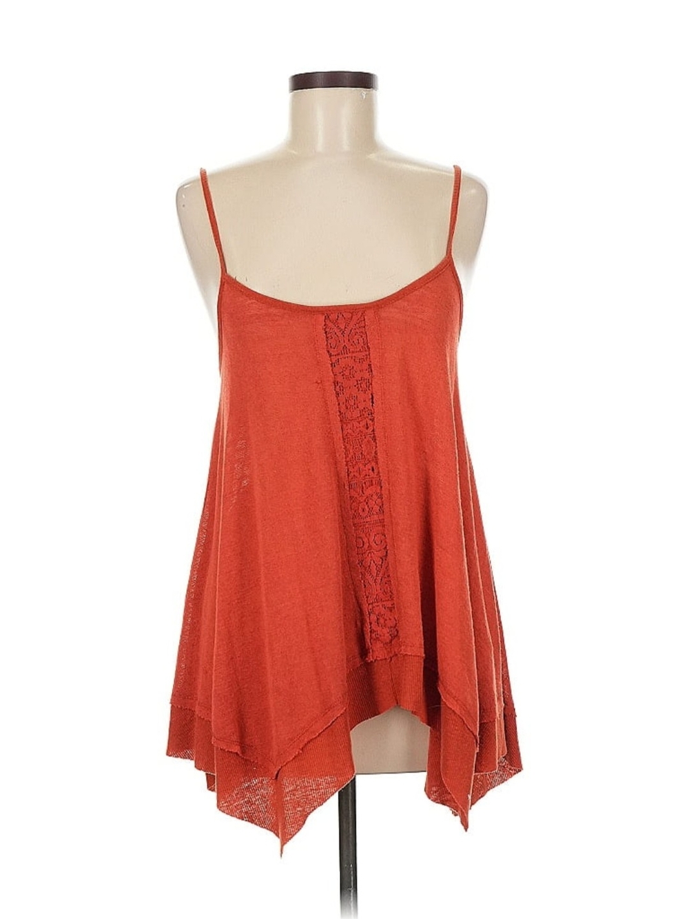 Jolt Rust Lace-Panel Spaghetti Strap Camisole